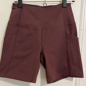 Zella Maroon Biker Shorts